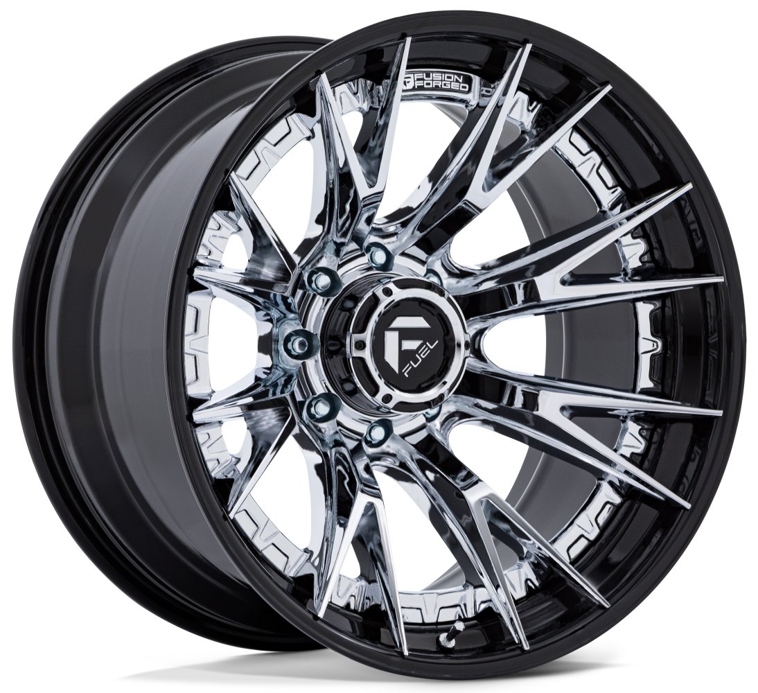 24X12 Fuel Off-Road Catalyst Chrome w/ Gloss Black Lip FC402 (* May Require Trimming) 8x6.5/165 -44mm - Flex Offroad