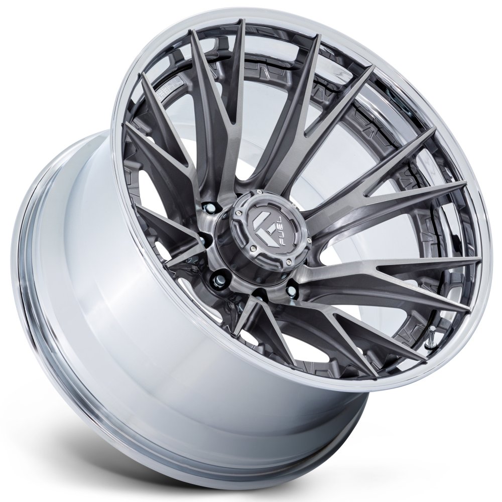 22X10 Fuel Off-Road Catalyst Platinum w/ Chrome Lip FC402 8x6.5/165 -18mm - Flex Offroad