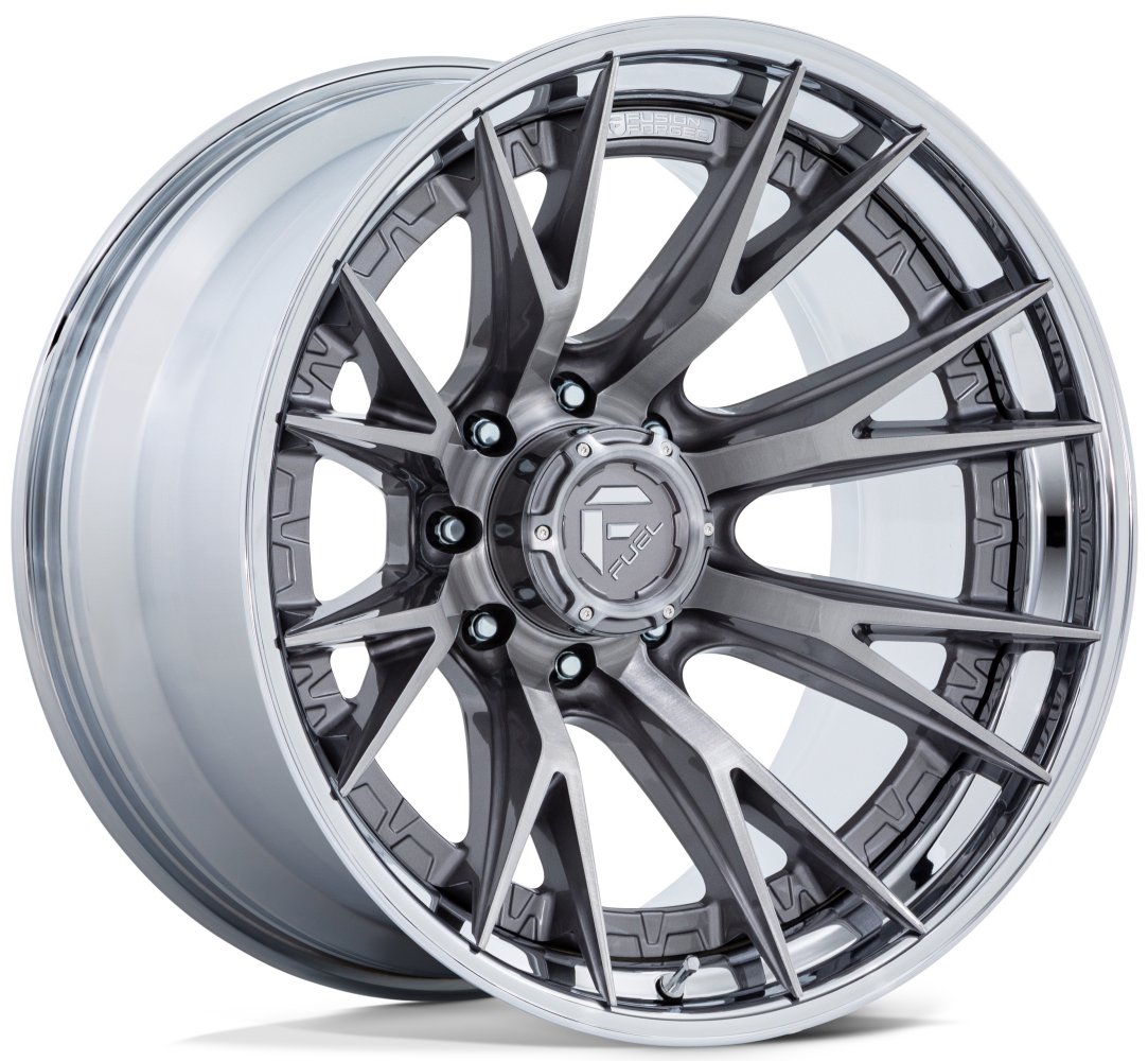22X10 Fuel Off-Road Catalyst Platinum w/ Chrome Lip FC402 8x6.5/165 -18mm - Flex Offroad