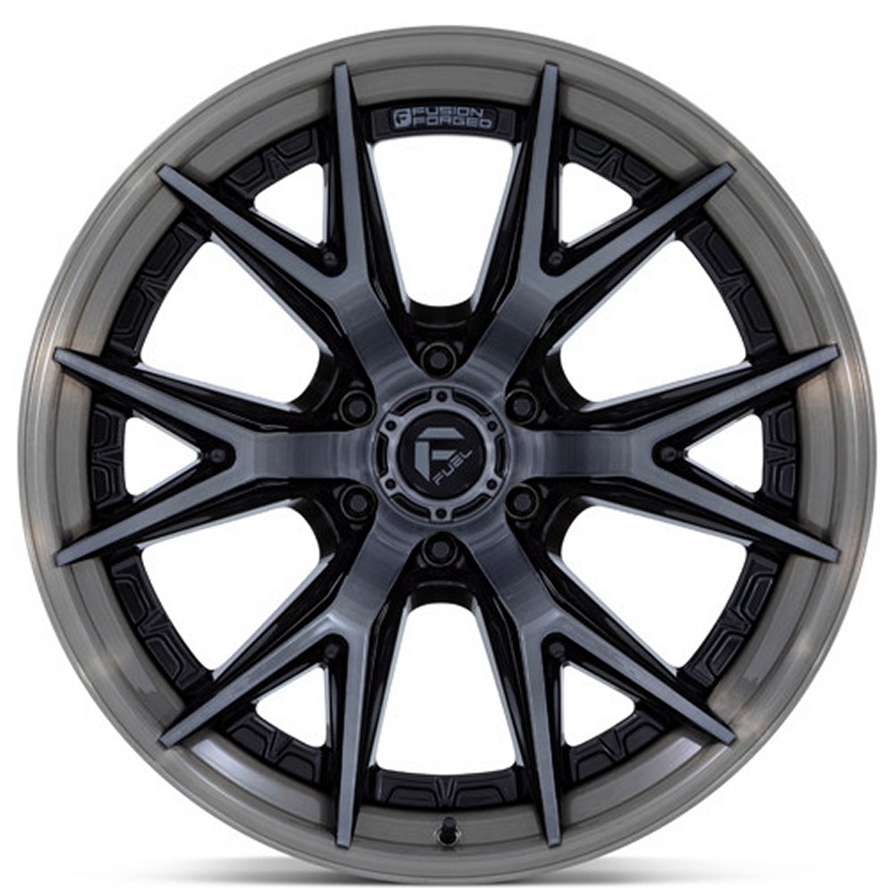 24x12 Fuel Off-Road Catalyst Gloss Black Brushed Dark Tint FC402 (* May Require Trimming) 6x135 -44mm - Flex Offroad