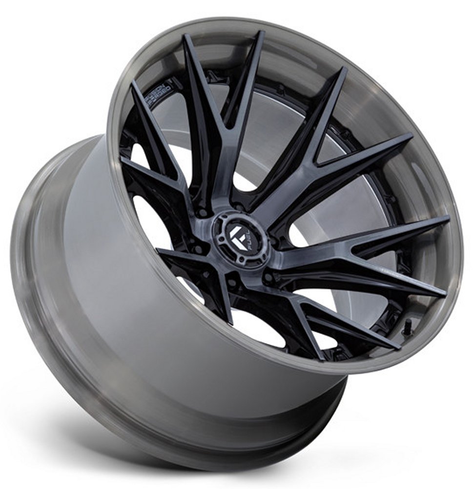 24x12 Fuel Off-Road Catalyst Gloss Black Brushed Dark Tint FC402 (* May Require Trimming) 6x135 -44mm - Flex Offroad
