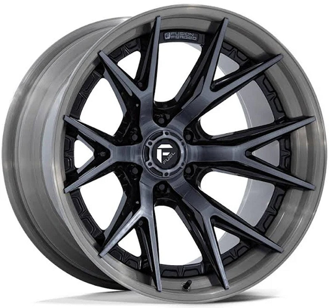 24x12 Fuel Off-Road Catalyst Gloss Black Brushed Dark Tint FC402 (* May Require Trimming) 6x135 -44mm - Flex Offroad