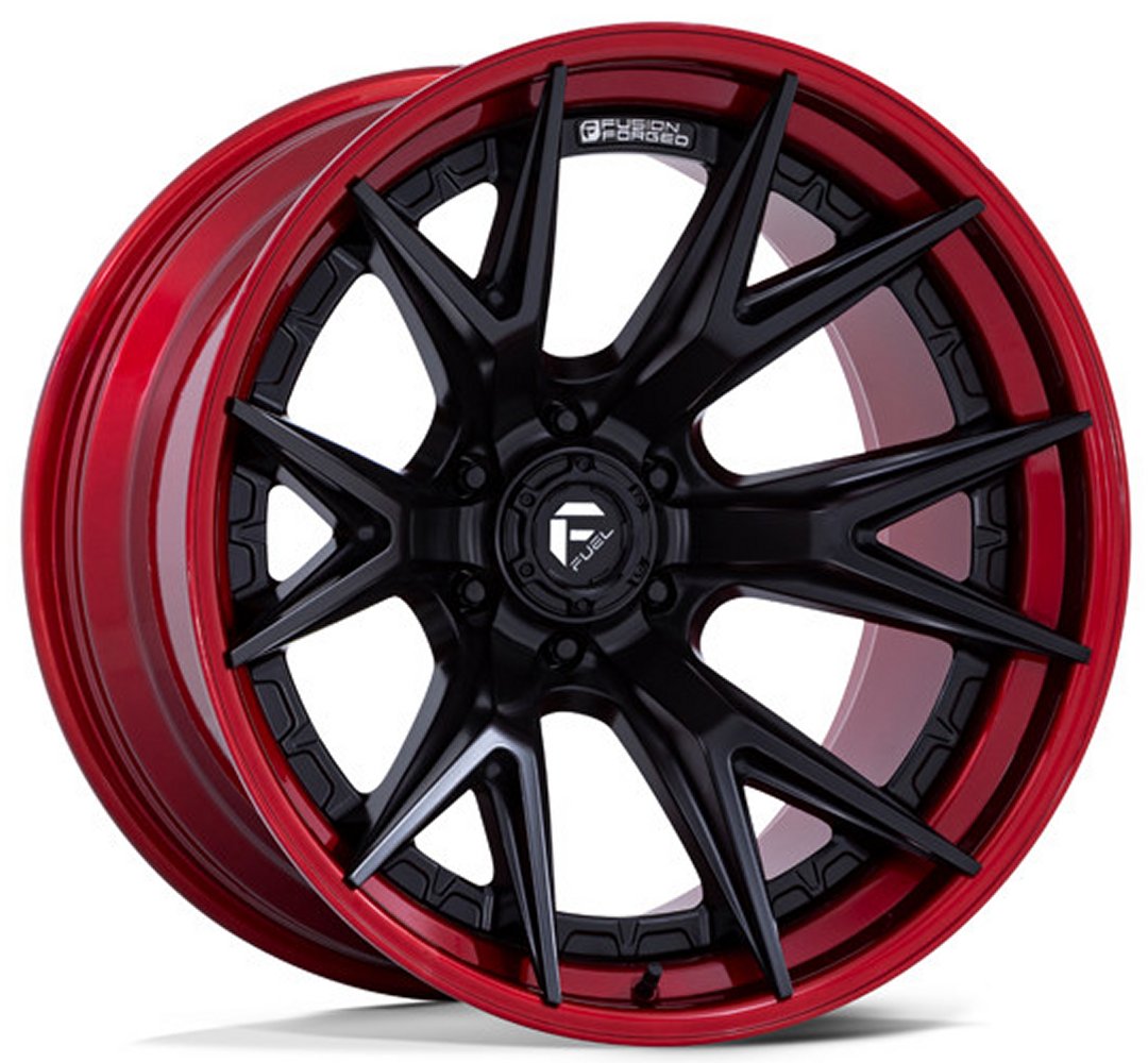 20x9 Fuel Off-Road Catalyst Matte Black w/ Candy Red Lip FC402 6x5.5/139.7 20mm - Flex Offroad