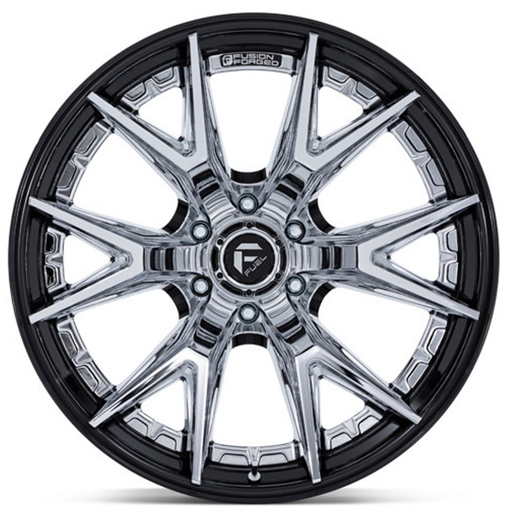 20x10 Fuel Off-Road Catalyst Chrome w/ Gloss Black Lip FC402 6x135 -18mm - Flex Offroad