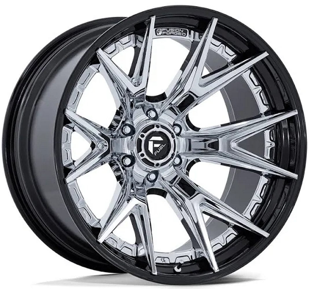 20x10 Fuel Off-Road Catalyst Chrome w/ Gloss Black Lip FC402 6x135 -18mm - Flex Offroad