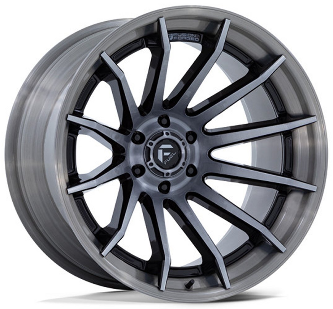 24x12 Fuel Off-Road Burn Gloss Black Brushed Dark Tint FC403 (* May Require Trimming) 6x5.5/165 -44mm - Flex Offroad