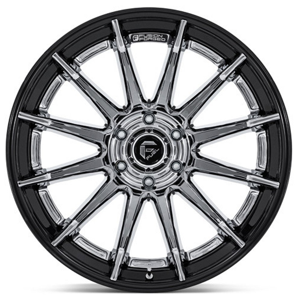 24x12 Fuel Off-Road Burn Chrome w/ Gloss Black Lip FC403 (* May Require Trimming) 6x5.5/139.7 -44mm - Flex Offroad