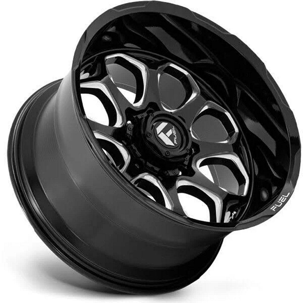 (Clearance - No Returns) 22X10 Fuel Off-Road Scepter Gloss Black Milled FC862 6x5.5/139.7 -18mm - Flex Offroad