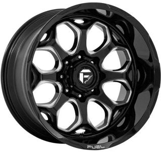(Clearance - No Returns) 22X10 Fuel Off-Road Scepter Gloss Black Milled FC862 6x5.5/139.7 -18mm - Flex Offroad