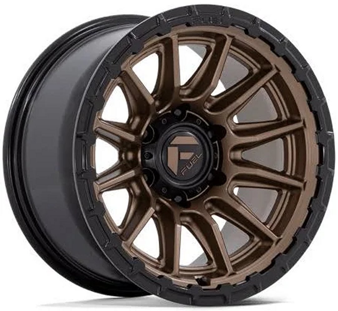 22X9.5 Fuel Off-Road Piston Matte Bronze w/ Gloss Black Lip FC866 6x5.5/139.7 20mm - Flex Offroad