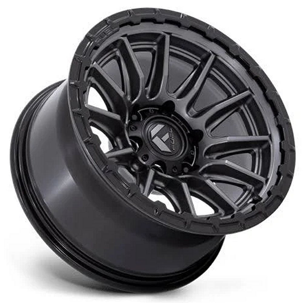 22X9.5 Fuel Off-Road Piston Matte Gunmetal w/ Gloss Black Lip FC866 6x135 20mm - Flex Offroad