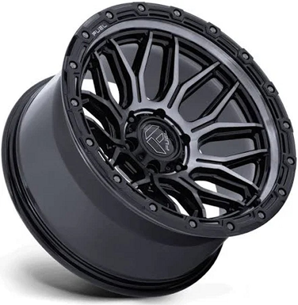 20X9 Fuel Off-Road Surge Gloss Black Machined w/ Gray Tint FC881 8x6.5/165 1mm - Flex Offroad
