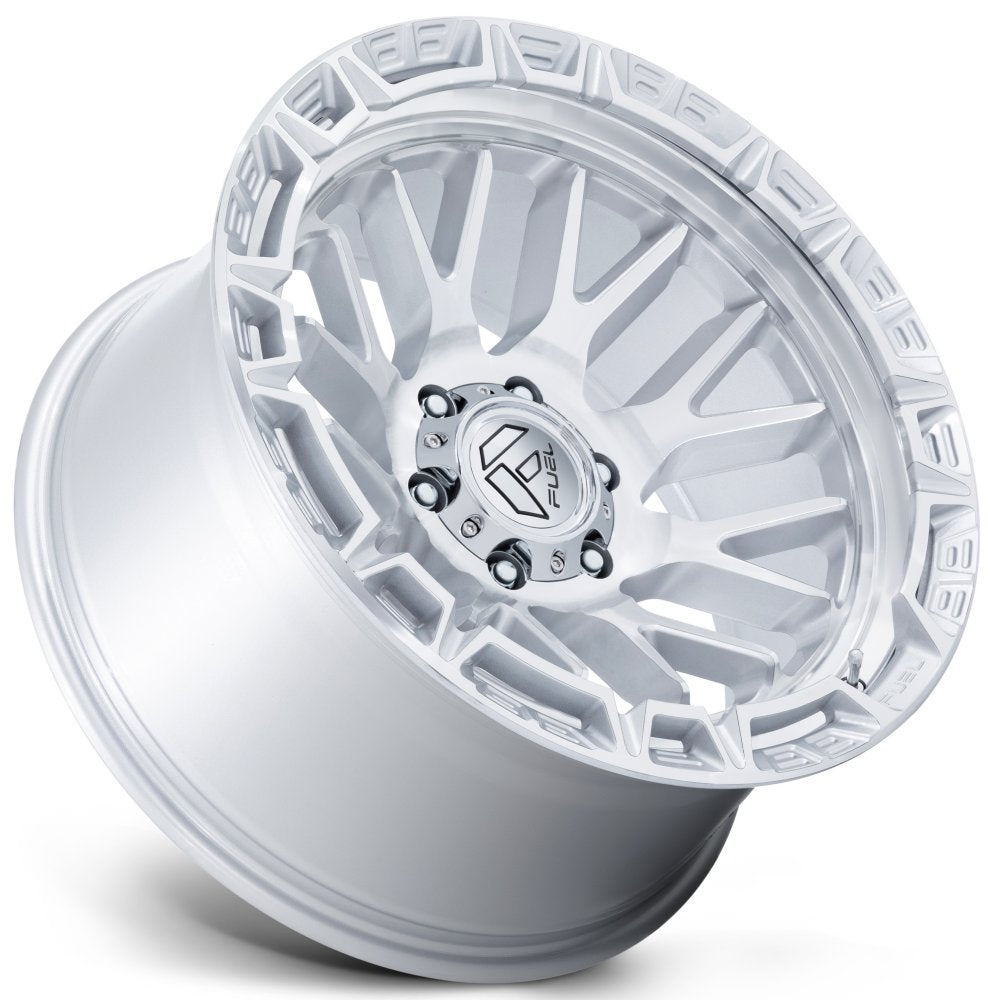 17X9 Fuel Off-Road Rail Gloss Silver Machined FC890 5x5/127 -12mm