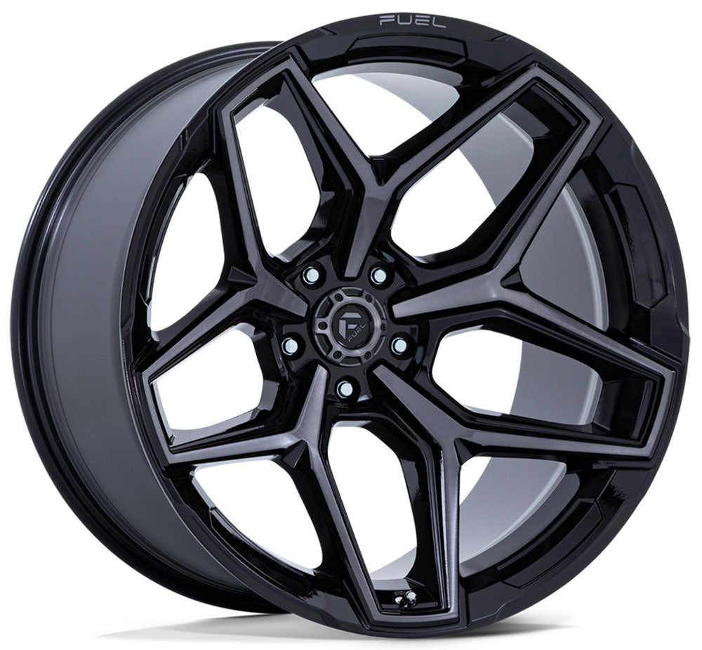 17X9 Fuel Off-Road Flux Gloss Black w/ Brushed Gray DDT (5-Lug) FC854 5x5/127 -12mm