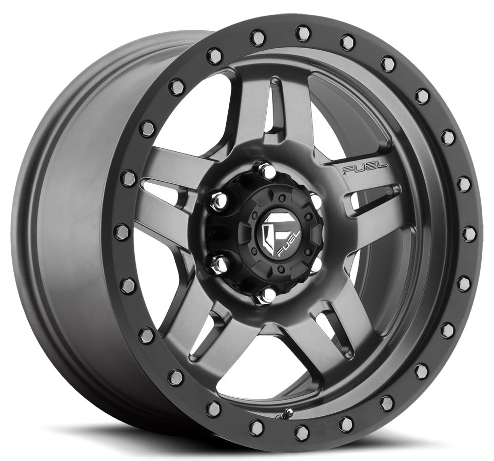 16x8 Fuel Off-Road Anza Matte Anthracite w/ Black Ring D558 6x5.5/139.7 1mm - Flex Offroad