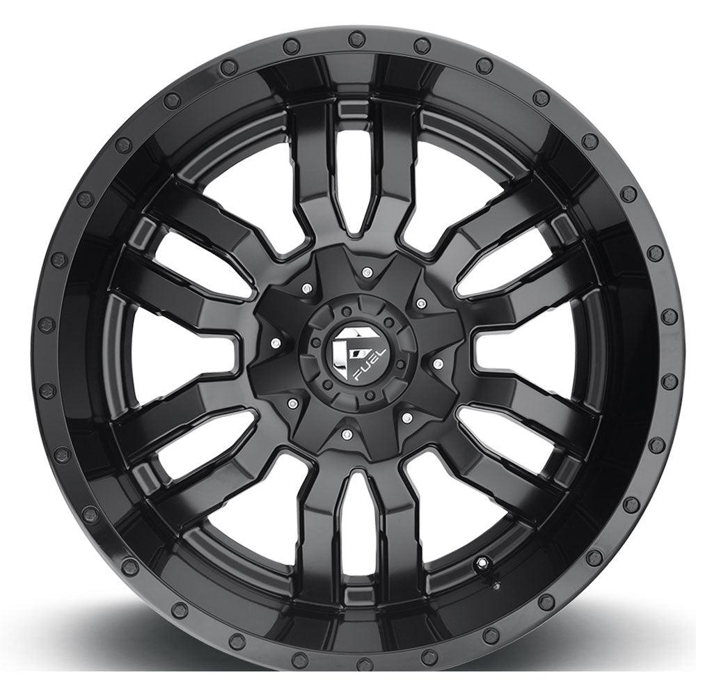 17X9 Fuel Off-Road Sledge Matte Black w/ Gloss Black Lip D596 5x4.5/114.3 5x5/127 1mm - Flex Offroad