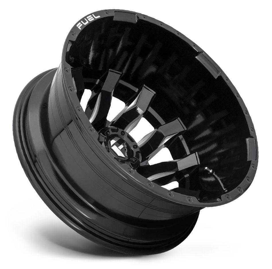 20x8.25 Fuel Off-Road Blitz Gloss Black Milled Dually Rear Outer D673 8X210 -221MM 154.3 C.B. - Flex Offroad