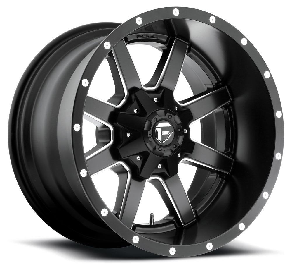 17x8.5 Fuel Off-Road Maverick Matte Black w/ Milled Accent D538 5x4.5/114.3 5x120 32mm - Flex Offroad