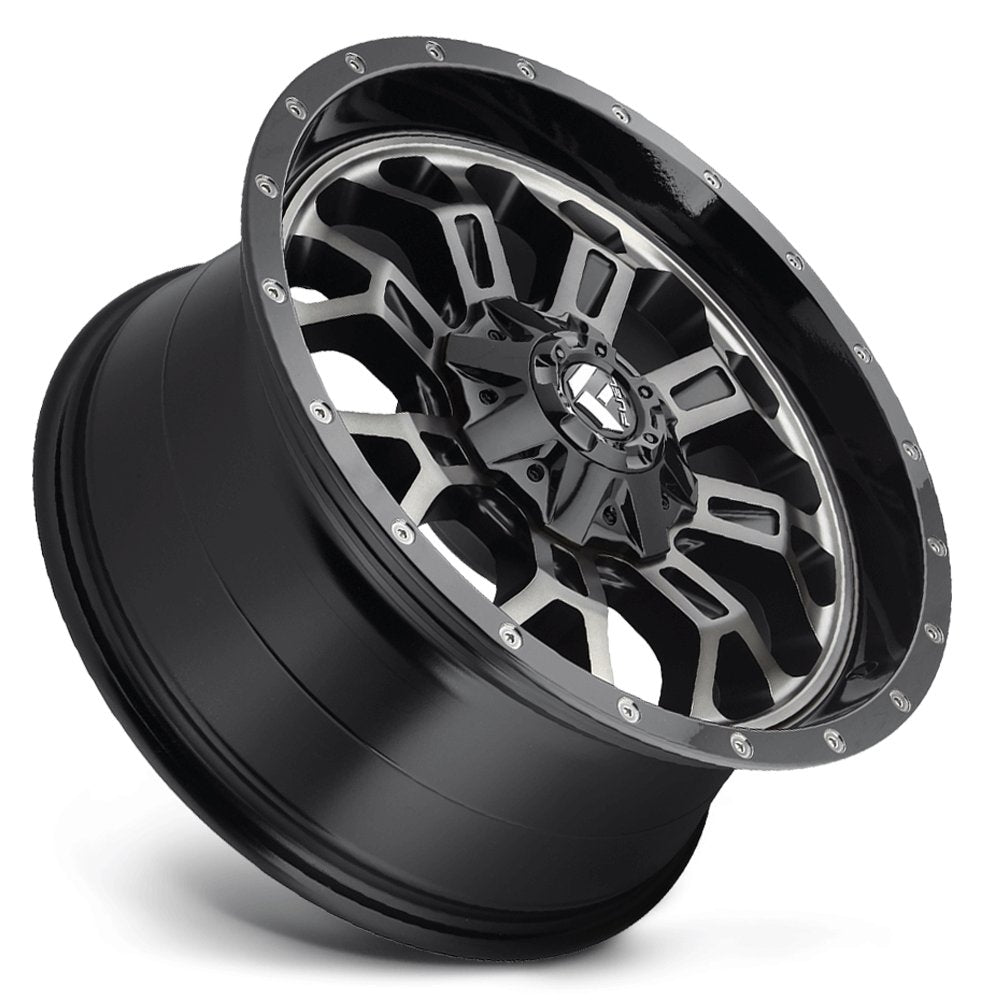 20X9 Fuel Off-Road Crush Gloss Black Double Dark Tint D561 6x135 6x5.5/139.7 1mm - Flex Offroad
