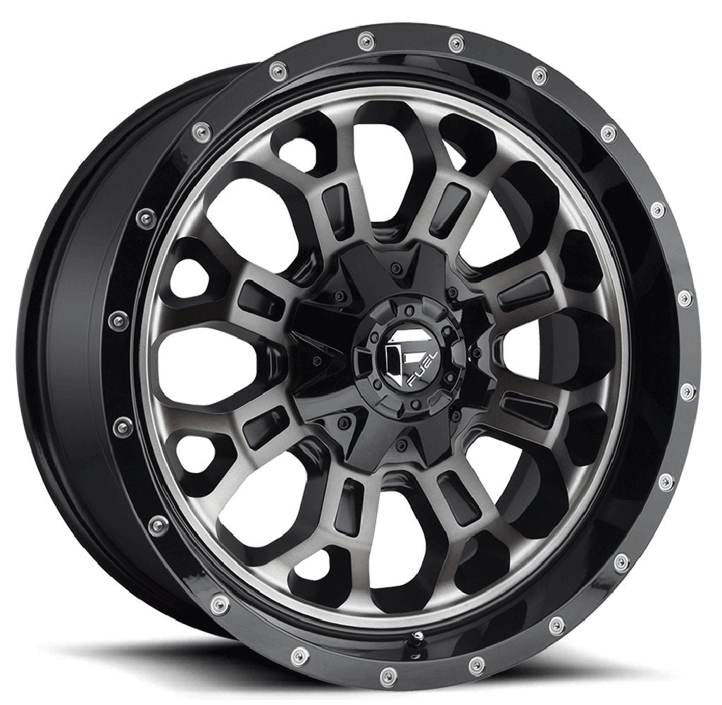 20X9 Fuel Off-Road Crush Gloss Black Double Dark Tint D561 6x135 6x5.5/139.7 1mm - Flex Offroad