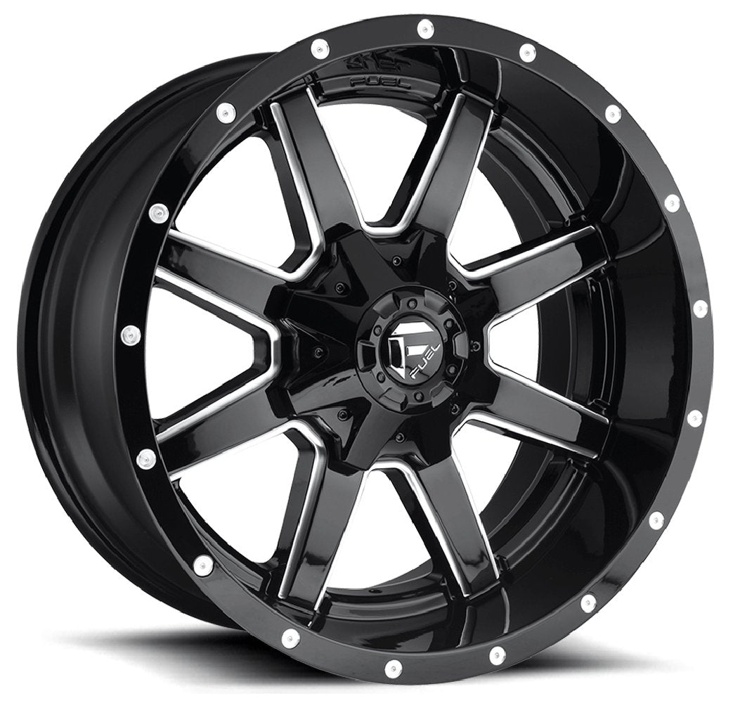 22X10 Fuel Off-Road Maverick Gloss Black Milled D610 8x180 10mm - Flex Offroad