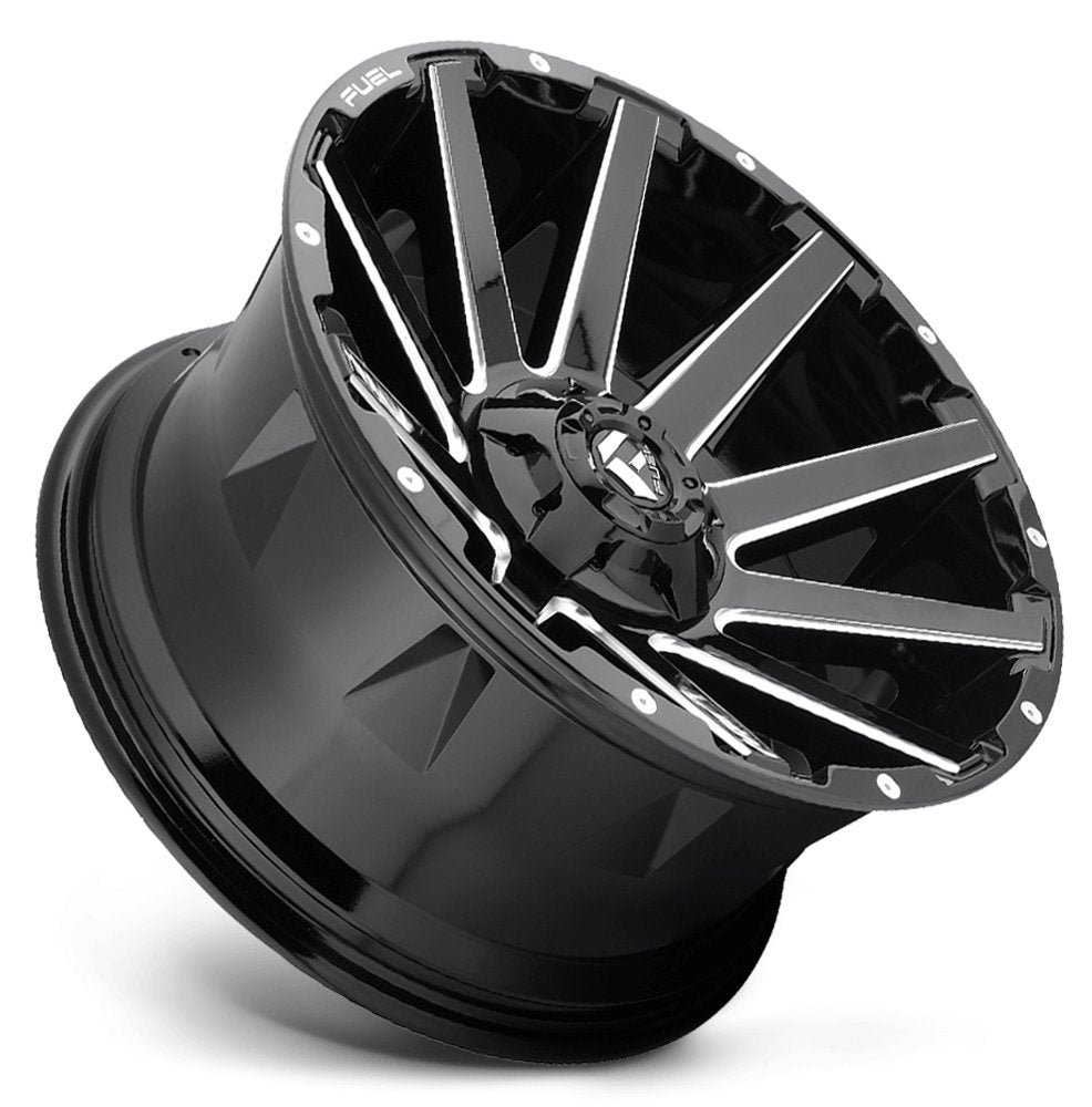 22x12 Fuel Off-Road Contra Gloss Black Milled D615 (* May Require Trimming) 6x135 6x5.5/139.7 -43mm - Flex Offroad