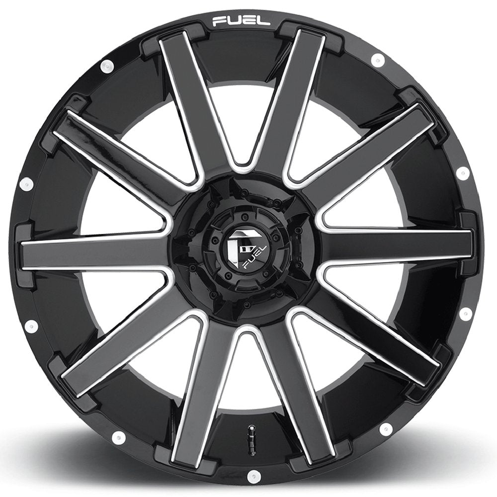 20x9 Fuel Off-Road Contra Gloss Black Milled D615 6x120 6x5.5/139.7 19mm - Flex Offroad