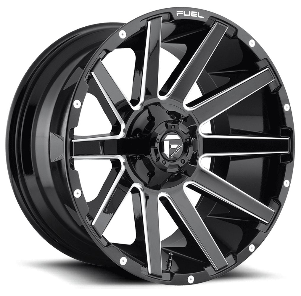 22x12 Fuel Off-Road Contra Gloss Black Milled D615 (* May Require Trimming) 6x135 6x5.5/139.7 -43mm - Flex Offroad