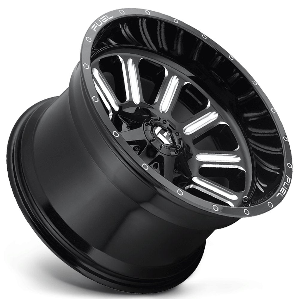 17x9 Fuel Off-Road Hardline Gloss Black Milled D620 6x135 6x5.5/139.7 1mm - Flex Offroad