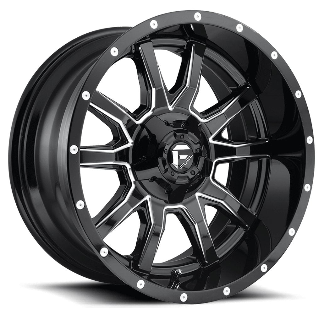 (Clearance - No Returns) 20x10 Fuel Off-Road Vandal Gloss Black Milled D627 5x4.5/114.3 5x5/127 -18mm