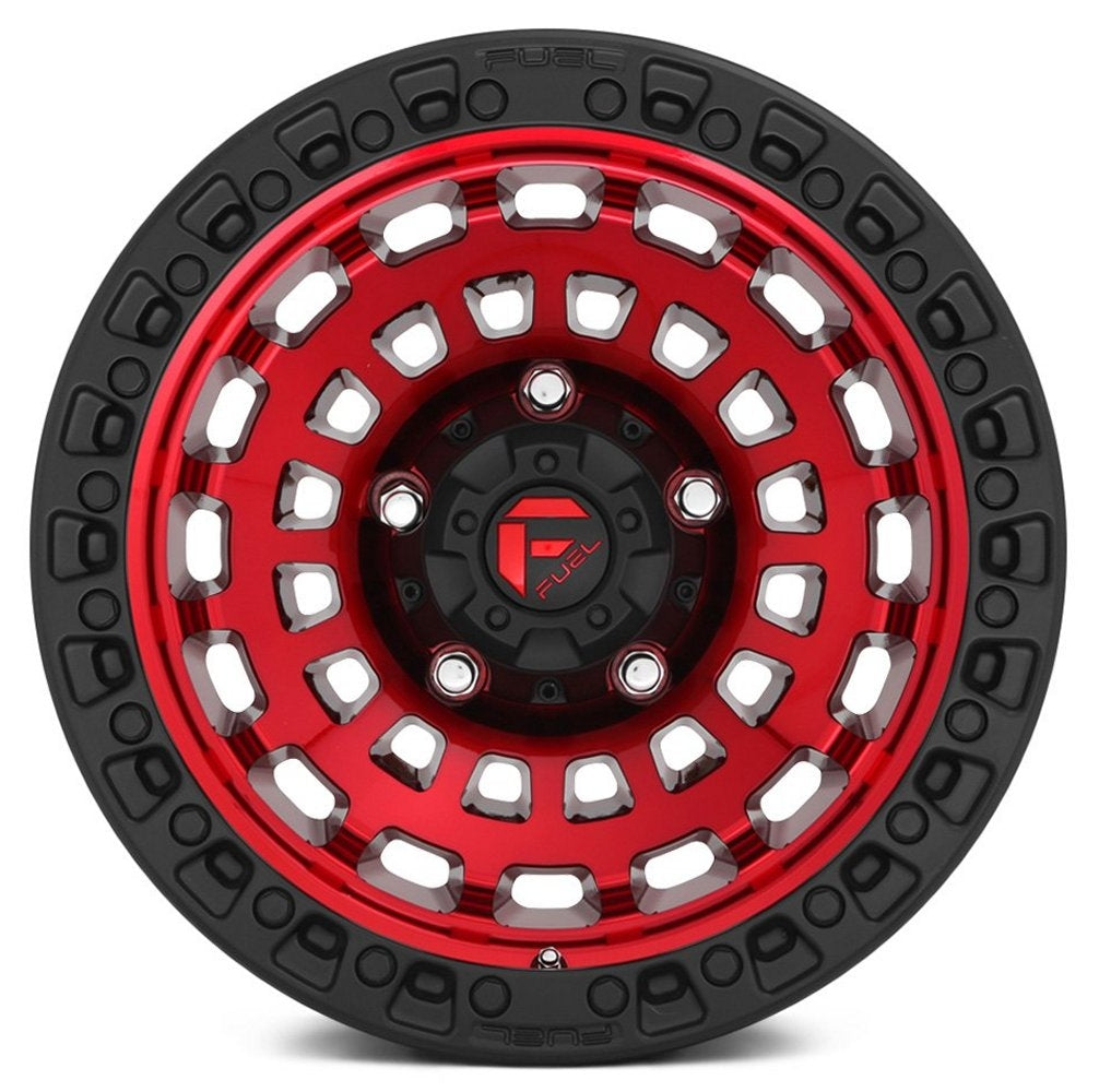 17x9 Fuel Off-Road Zephyr Candy Red w/ Matte Black Ring D632 5x5/127 -12mm - Flex Offroad
