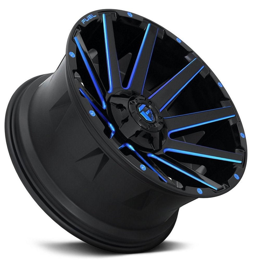 20x9 Fuel Off-Road Contra Gloss Black w/ Candy Blue Accents D644 6x5.5/139.7 6x135 2mm - Flex Offroad
