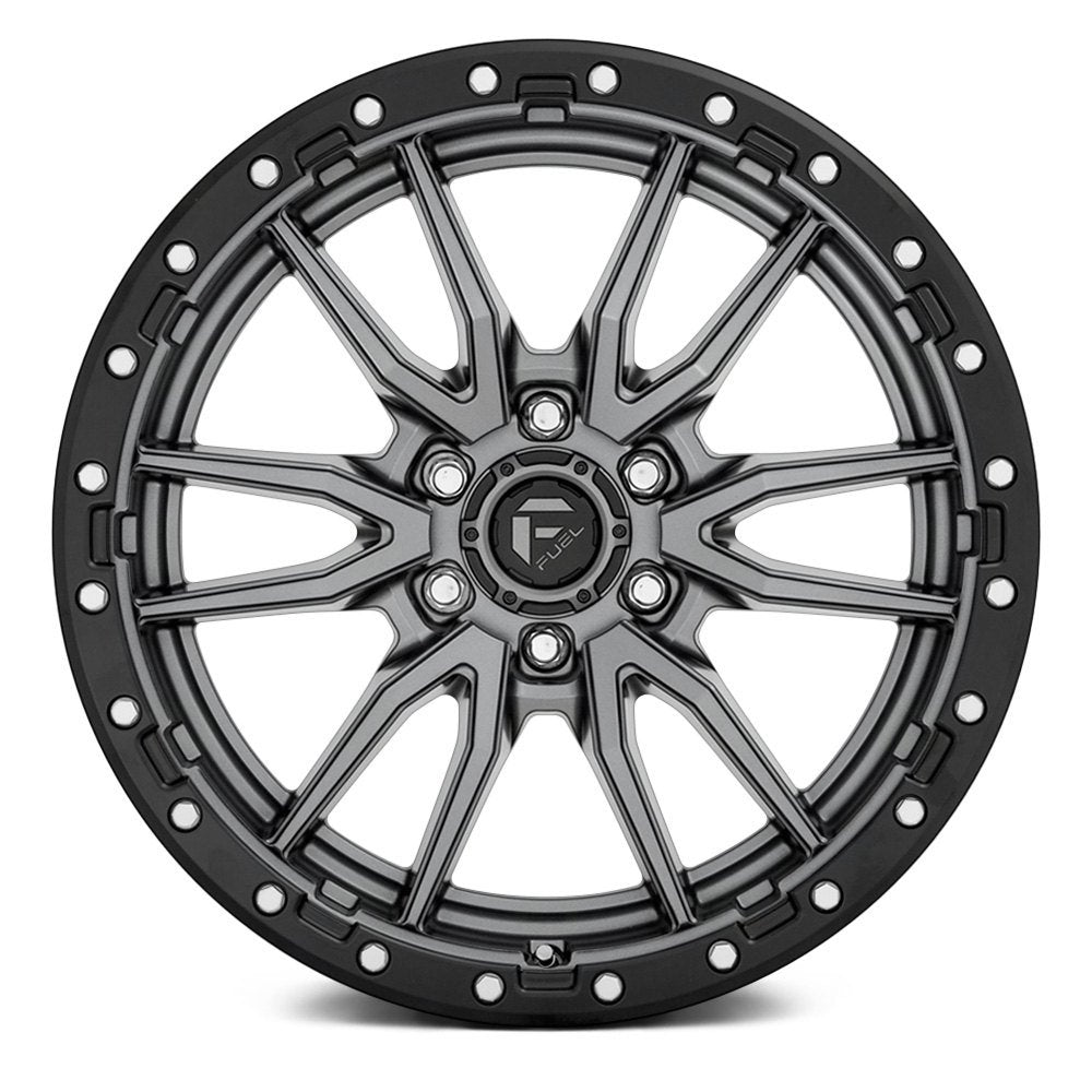17x9 Fuel Off-Road Rebel 6 Anthracite w/ Black Lip D680 (6 Lug) 6x135 -12mm - Flex Offroad