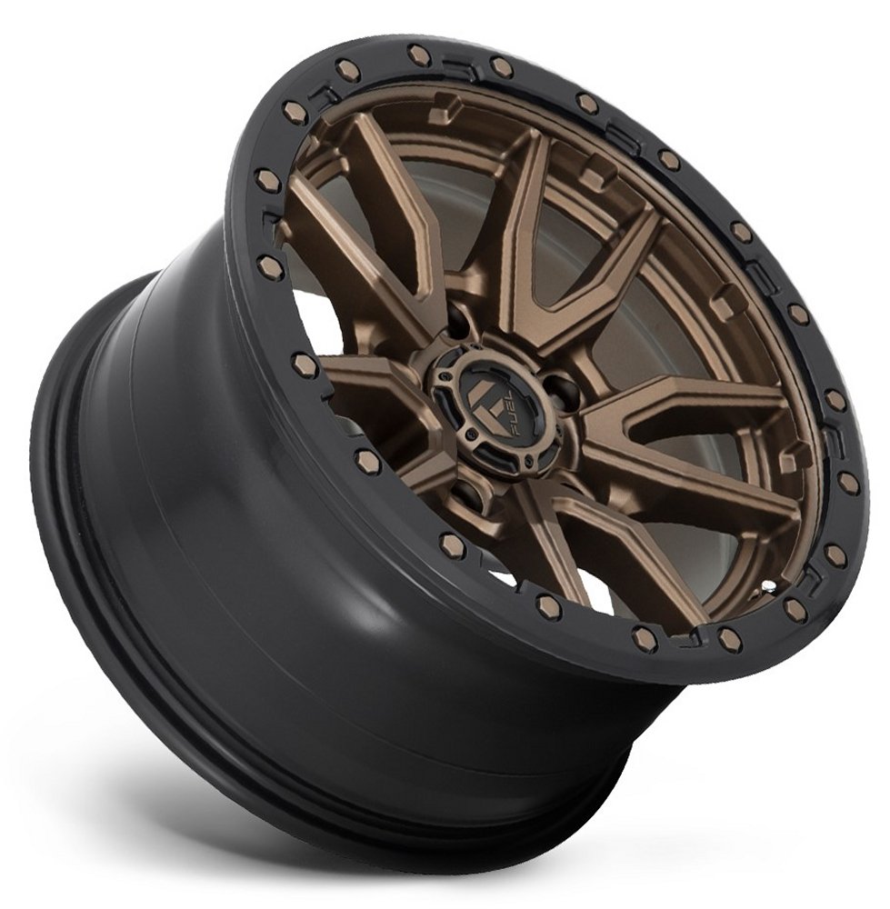18x9 Fuel Off-Road Rebel 5 Bronze w/ Black Lip D681 (5 Lug) 5x5/127 -12mm - Flex Offroad