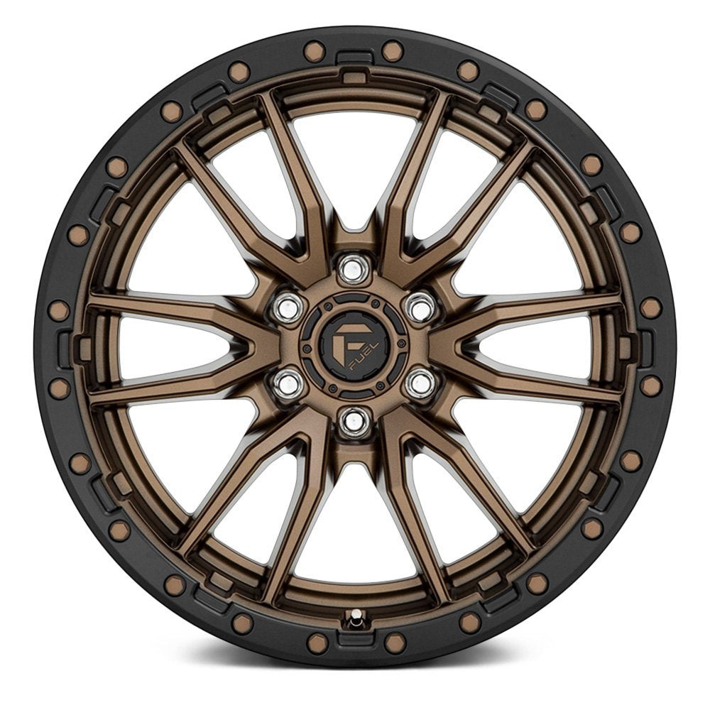 18x9 Fuel Off-Road Rebel 6 Bronze w/ Black Lip D681 (6 Lug) 6x135 1mm - Flex Offroad
