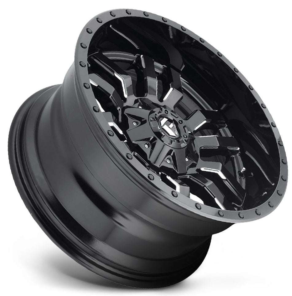 22X10 Fuel Off-Road Sledge Gloss Black Milled D595 6x135 6x5.5/139.7 10mm - Flex Offroad