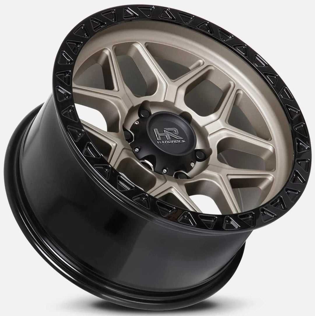 17x9 Hardrock Off-Road H107 Matte Bronze w/ Matte Black Lip Ring 5x5/127 -12mm