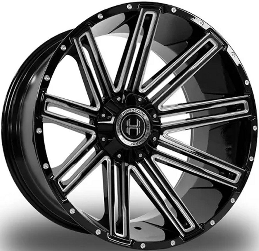 20x10 Hardcore Off-Road HC20 Gloss Black Milled 5x5/127 5x5.5/139.7 -19mm