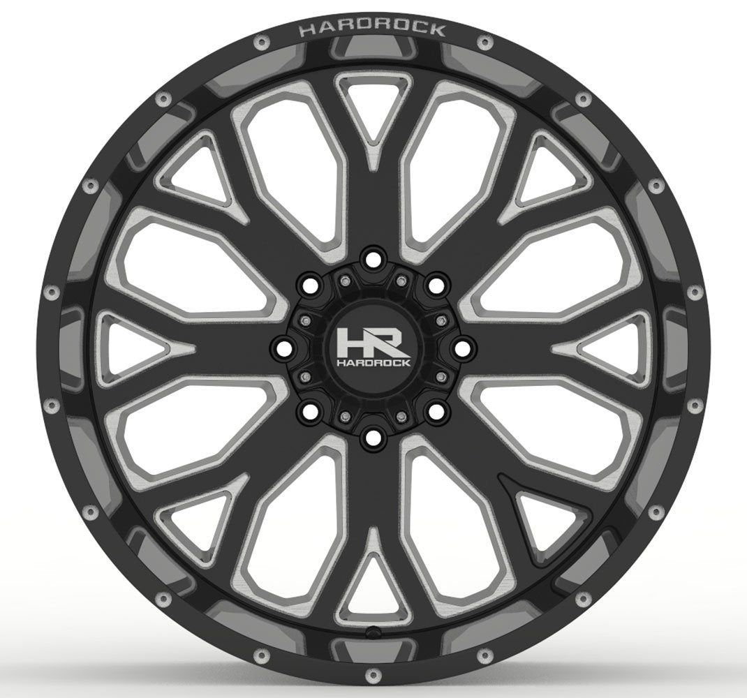 20x10 Hardrock Off-Road H504 Slammer Xposed Gloss Black Milled 5x150 -19mm