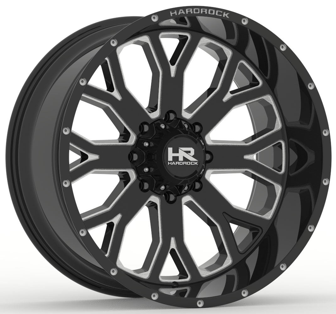 20x10 Hardrock Off-Road H504 Slammer Xposed Gloss Black Milled 5x150 -19mm