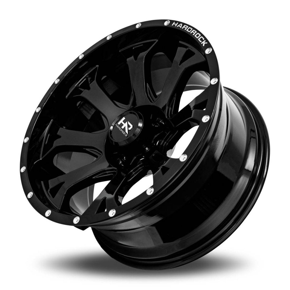 22x12 Hardrock Off-Road H505 Bloodshot Xposed Gloss Black (* May Require Trimming) 5x5/127 -51mm - Flex Offroad