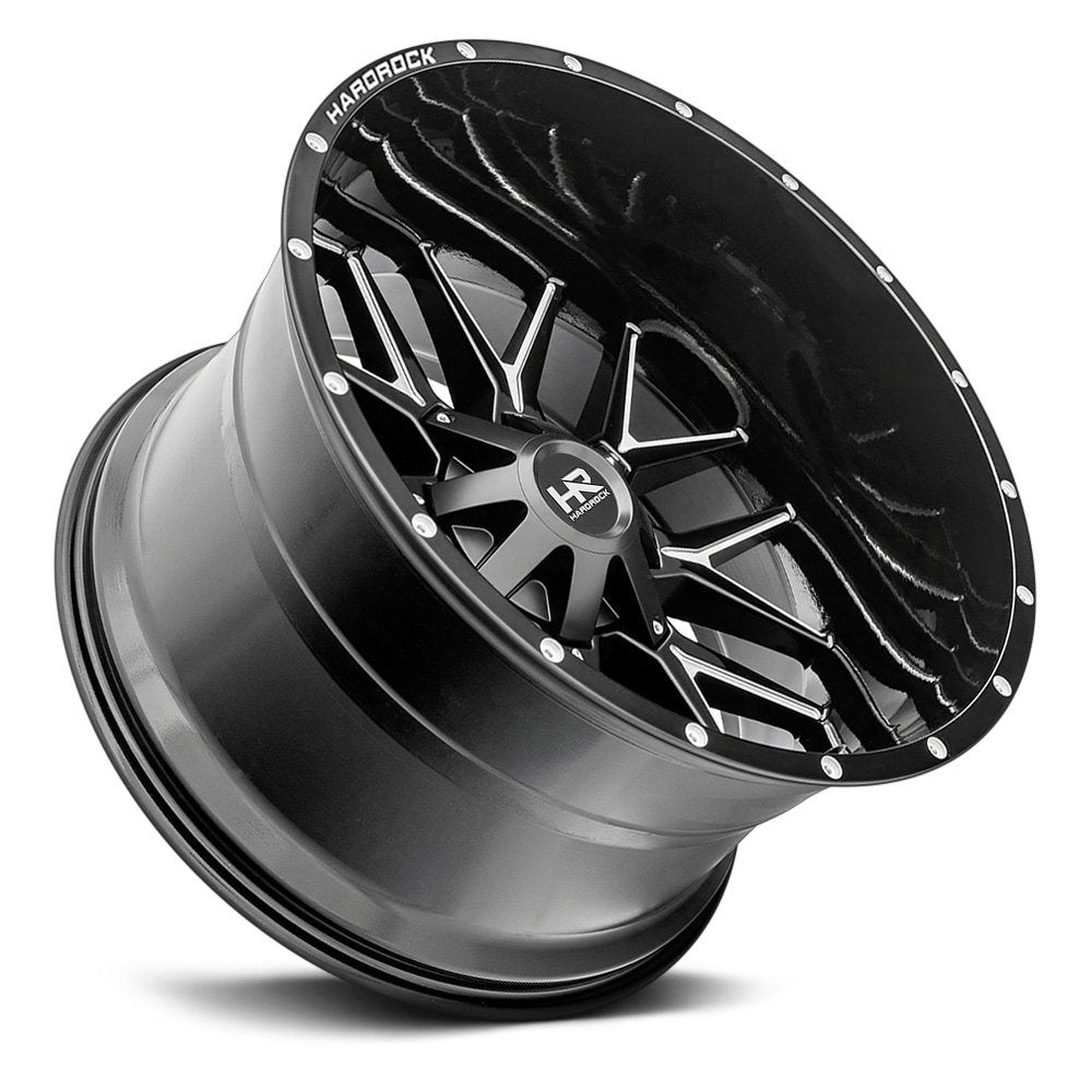 24x14 Hardrock Off-Road H700 Affliction Gloss Black Milled (* May Require Trimming) 8x6.5/165 -76mm - Flex Offroad