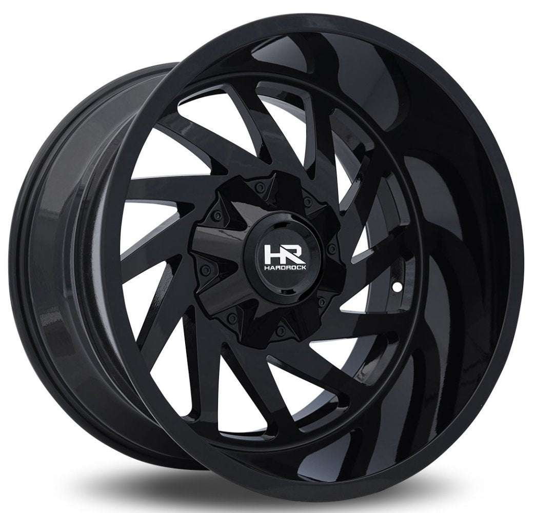 20x10 Hardrock Off-Road H704 Crusher Gloss Black 5x5/127 5x5.5/139.7 -19mm - Flex Offroad