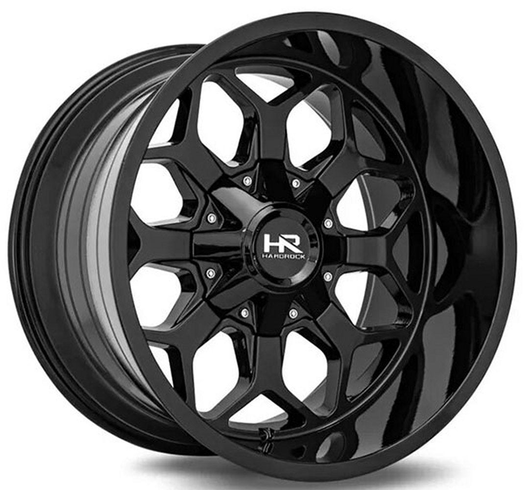 20x10 Hardrock Off-Road H712 Indestructible Gloss Black 6x135 6x5.5/139.7 -19mm - Flex Offroad