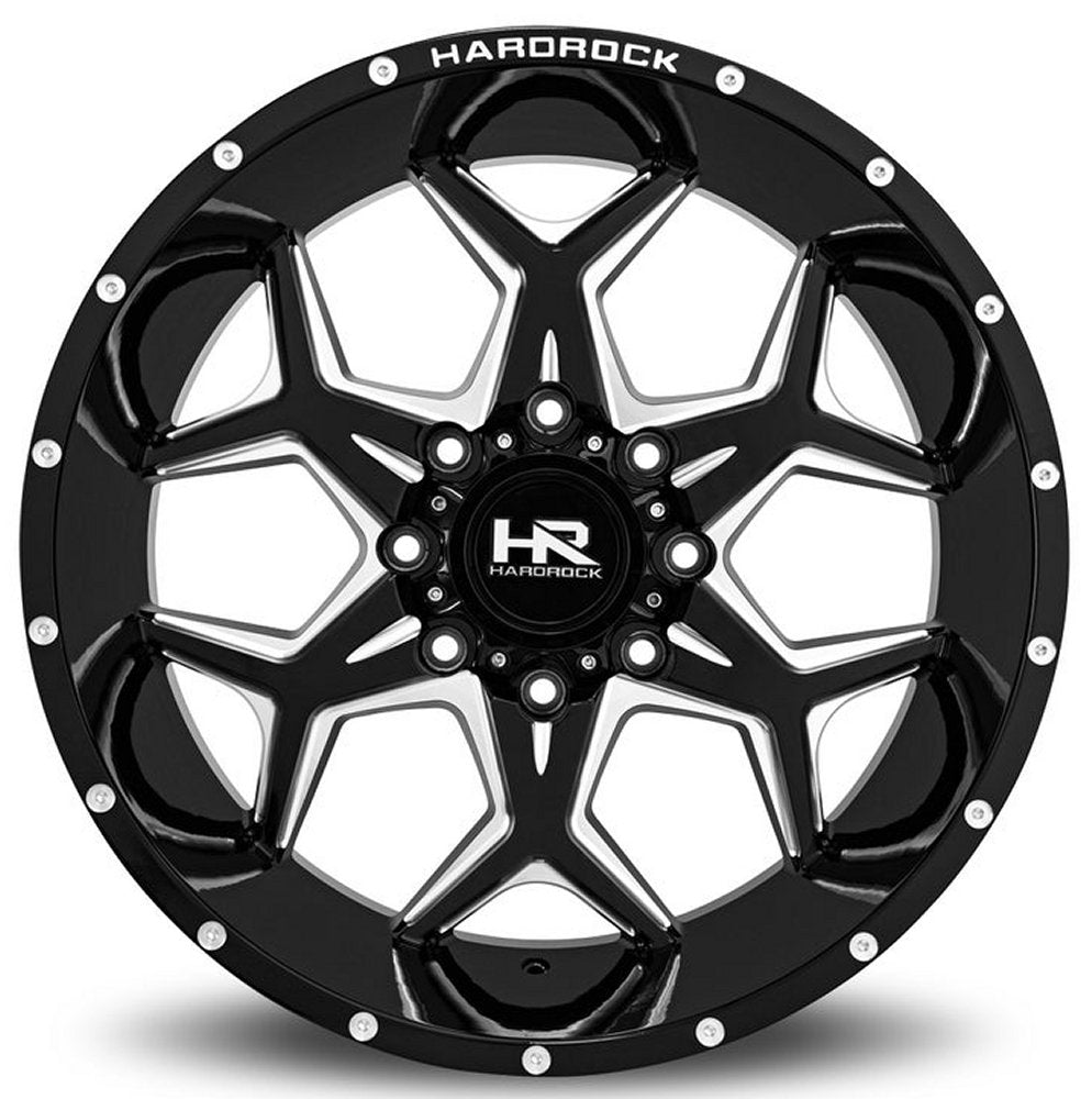22x12 Hardrock Off-Road H507 Gloss Black Milled (* May Require Trimming) 6x135 -51mm