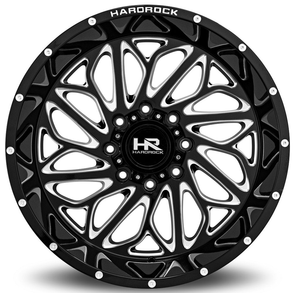 20x10 Hardrock Off-Road H508 Gloss Black Milled 6x135 -19mm - Flex Offroad
