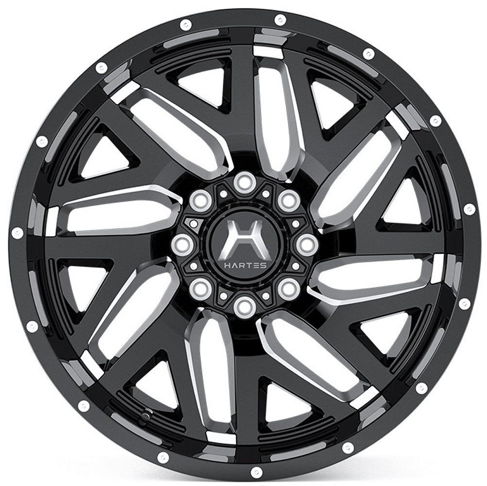 22x12 Hartes Metal Off-Road Stealth Satin Black Milled (* May Require Trimming) 8x170 -44mm - Flex Offroad
