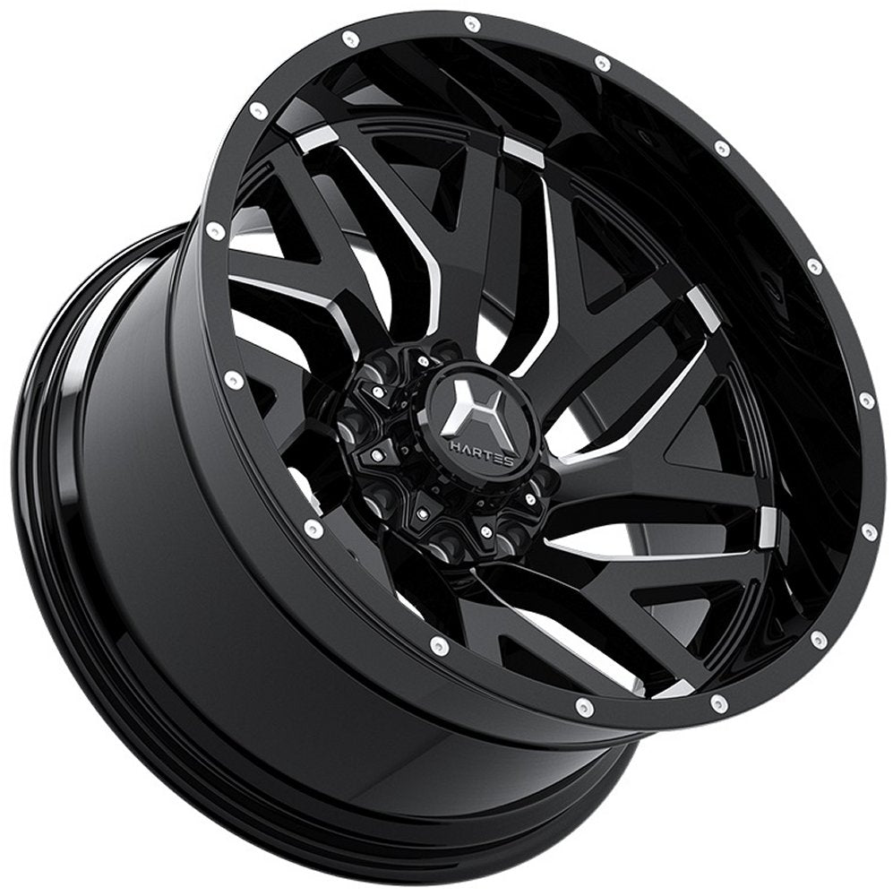 22x12 Hartes Metal Off-Road Stealth Satin Black Milled (Bi-Directional) (Right) (* May Require Trimming) 5x5.5/139.7 5x150 -44mm - Flex Offroad