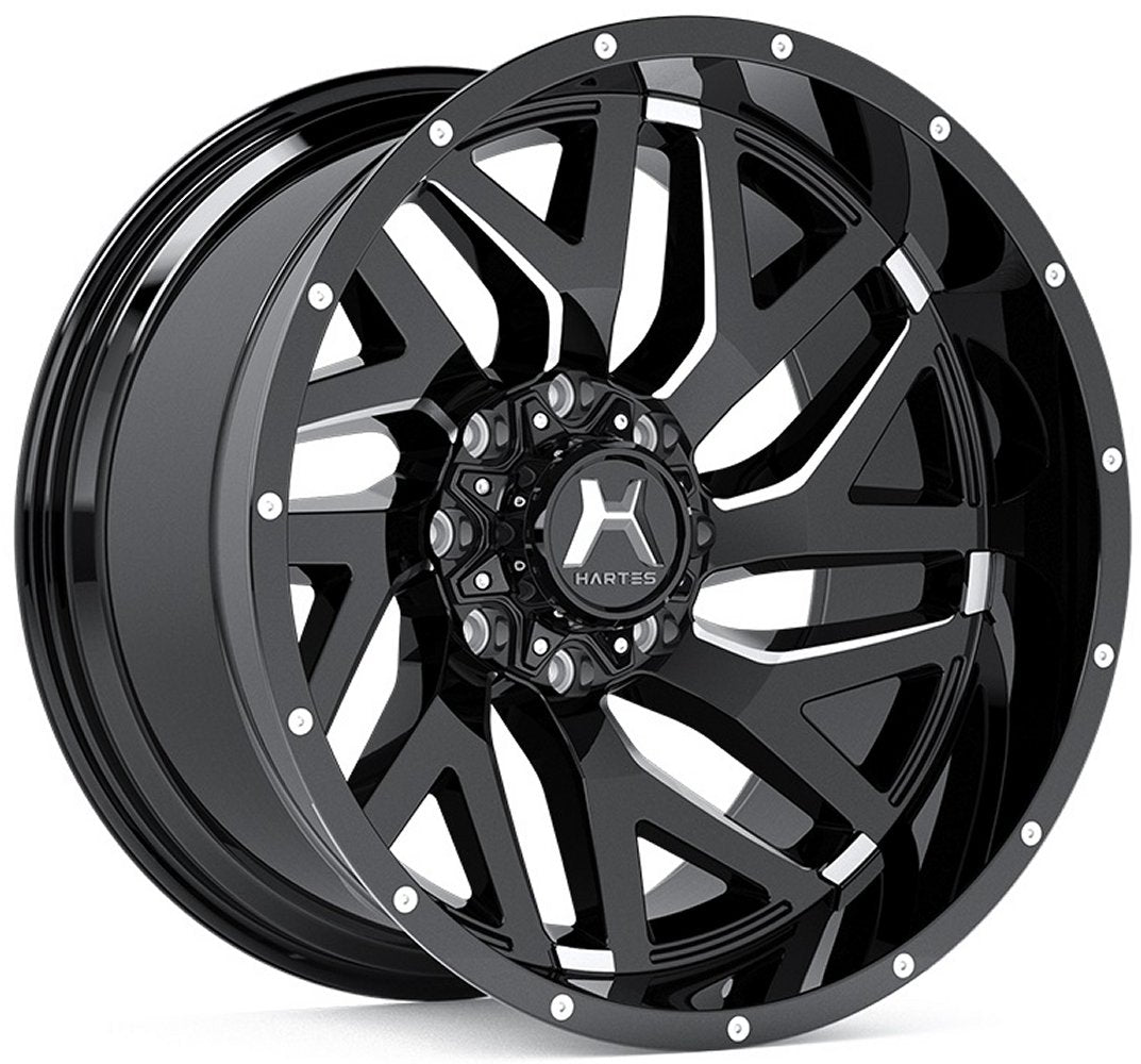 22x12 Hartes Metal Off-Road Stealth Satin Black Milled (* May Require Trimming) 8x170 -44mm - Flex Offroad