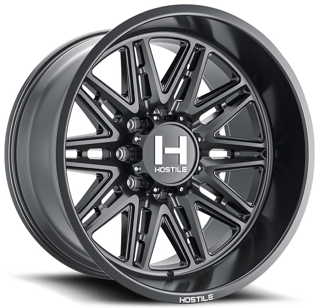 20x12 Hostile H126 Maniac Asphalt (8 Lug)Â (* May Require Trimming) 8x170 -44mm